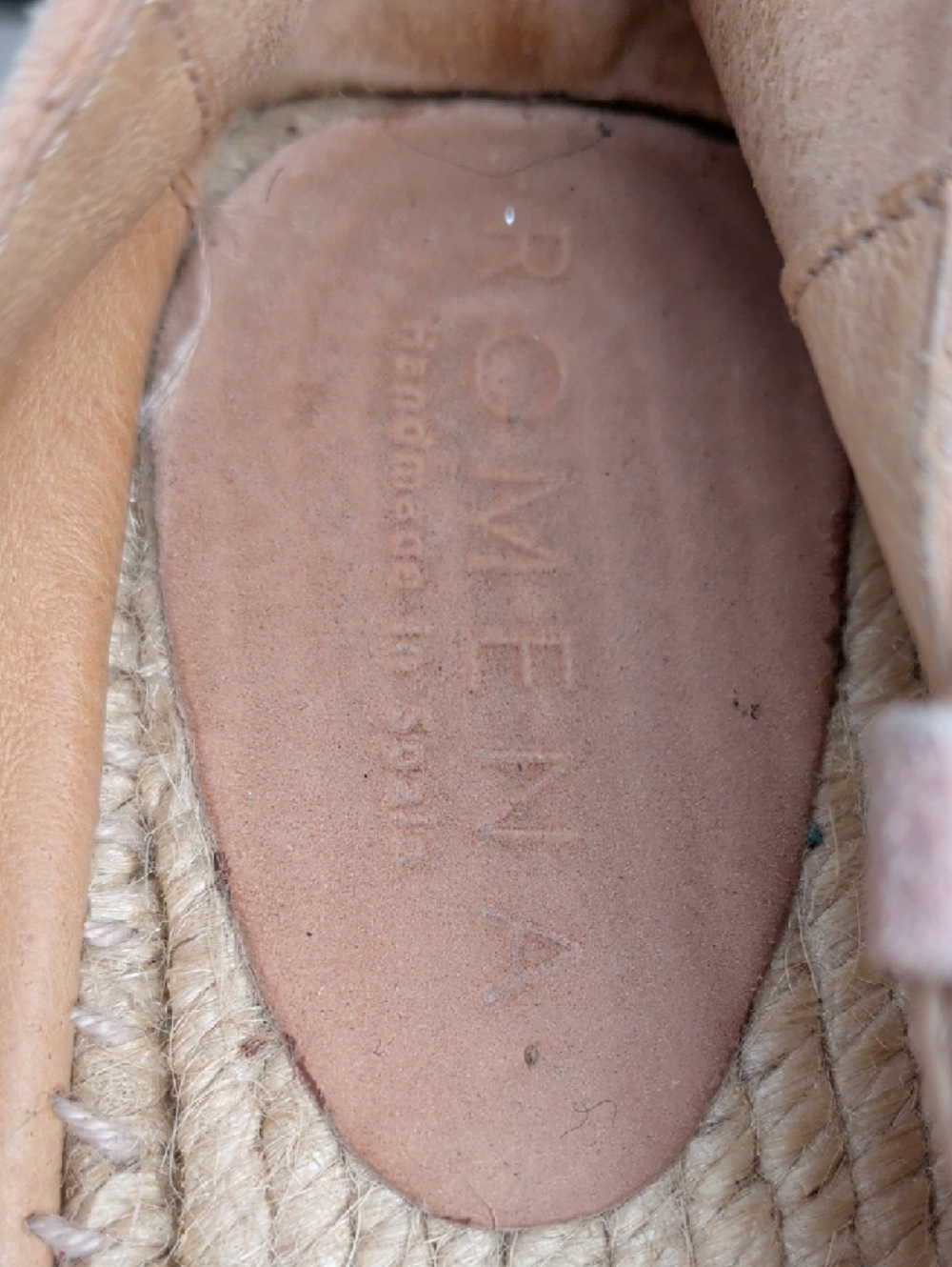 Romena Handmade In Spain Lace Up Women's Suede Espadrille Flats in Blush - Picture 2 of 11